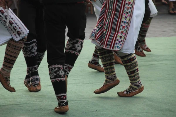 Servische Volksdans Een Straatfestival — Stockfoto