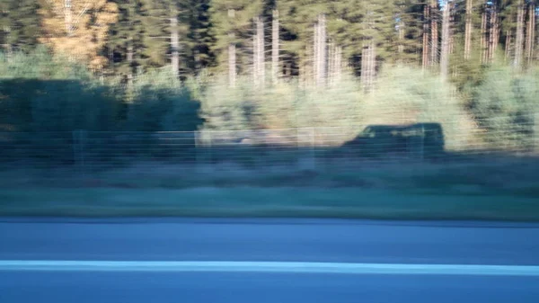 Guidare Autostrada Della Svezia — Foto Stock