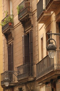 Barselona şehir merkezinde şehir manzarası