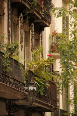 Barselona şehir merkezinde şehir manzarası