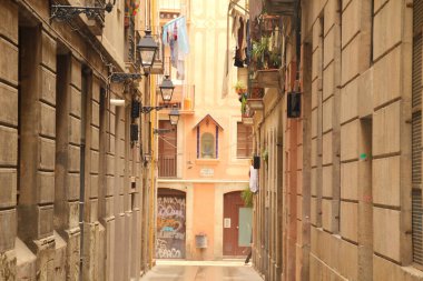 Barselona şehir merkezinde şehir manzarası