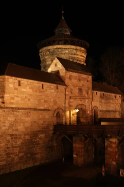 Vista Noturna Cidade Nuremberga — Fotografia de Stock