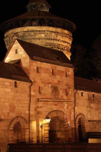 Vista Noturna Cidade Nuremberga — Fotografia de Stock
