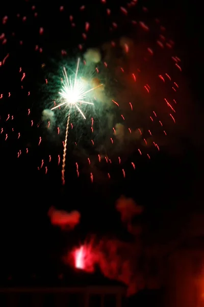 Exposición Fuegos Artificiales Por Noche —  Fotos de Stock