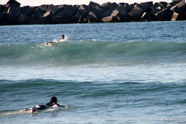 バスク地方の海岸でサーフィン — ストック写真