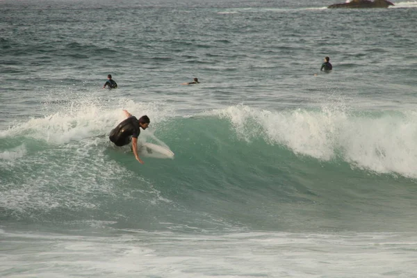 Surfing Stranden Baskien — Stockfoto