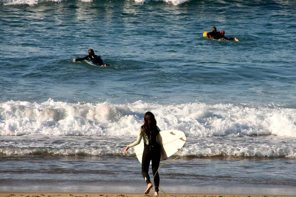 Surfen Aan Kust Van Baskenland — Stockfoto
