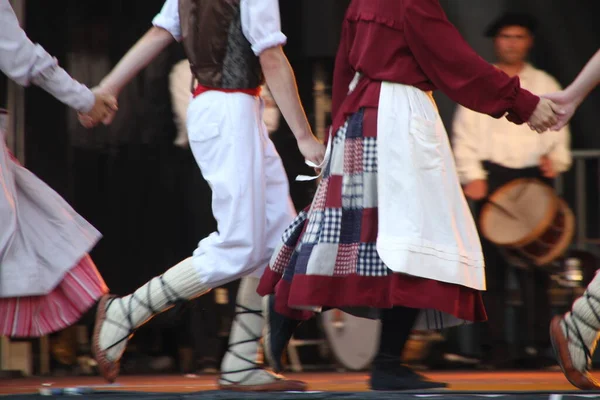 Danse Basque Traditionnelle Dans Festival Folklorique — Photo