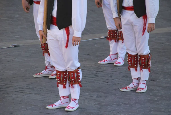 Danse Basque Traditionnelle Dans Festival Folklorique — Photo