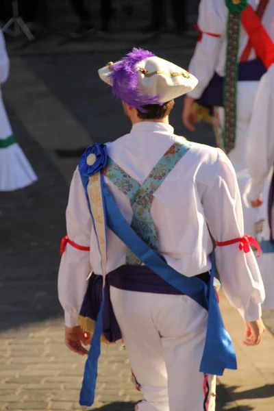 Παραδοσιακός Χορός Basque Ένα Λαϊκό Φεστιβάλ — Φωτογραφία Αρχείου