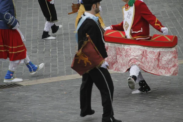 Danse Basque Traditionnelle Dans Festival Rue — Photo