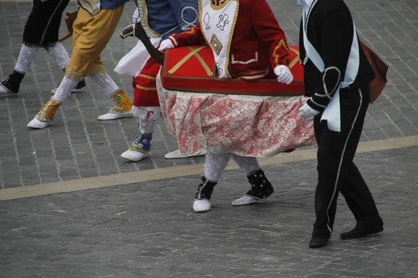 Traditioneller Baskischer Tanz Auf Einem Straßenfest — Stockfoto