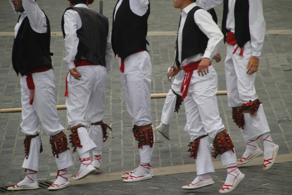 Traditionell Baskisk Dans Gatufestival — Stockfoto