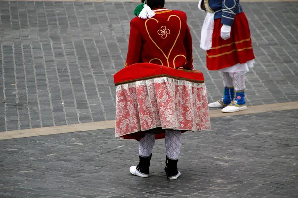 Traditionele Baskische Dans Een Straatfestival — Stockfoto