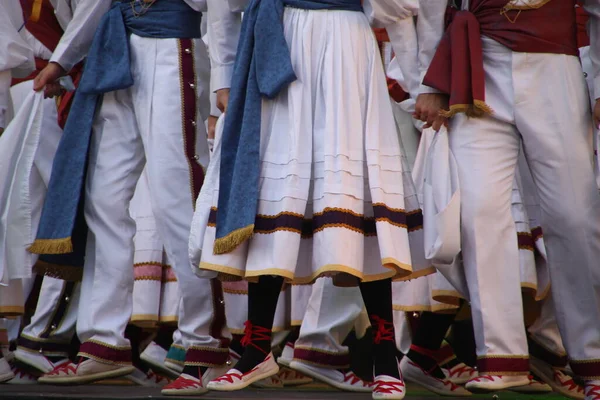 Geleneksel Bask Dansı Sokak Festivalinde — Stok fotoğraf