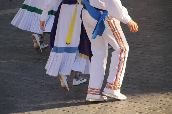 Tradiční Baskický Tanec Pouličním Festivalu — Stock fotografie