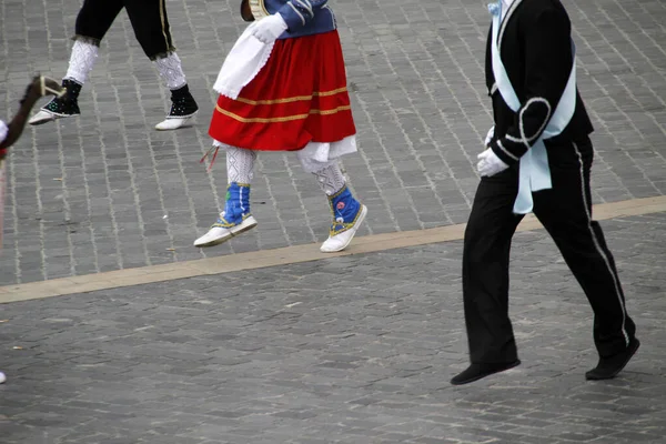 Dança Tradicional Basca Festival Rua — Fotografia de Stock