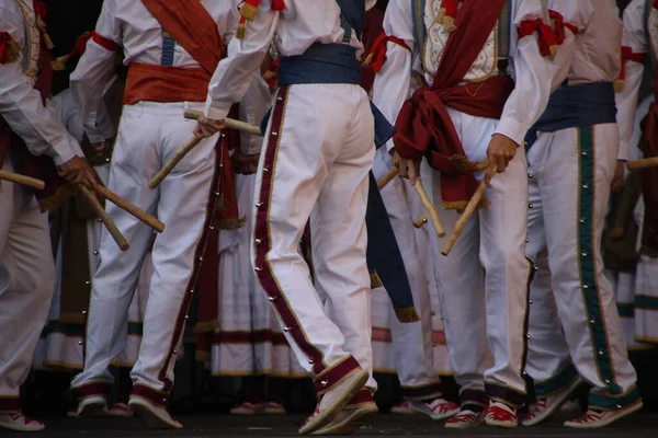 Traditionell Baskisk Dans Gatufestival — Stockfoto