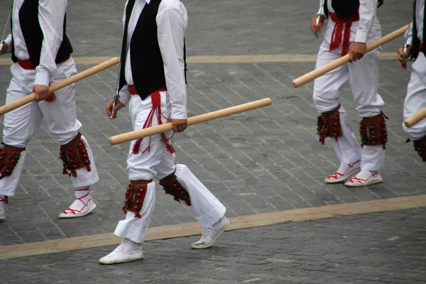 Danza Tradicional Vasca Festival Callejero — Foto de Stock