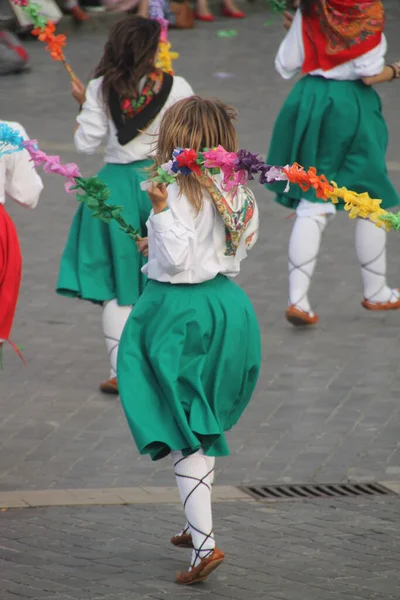 Traditionell Baskisk Dans Gatufestival — Stockfoto