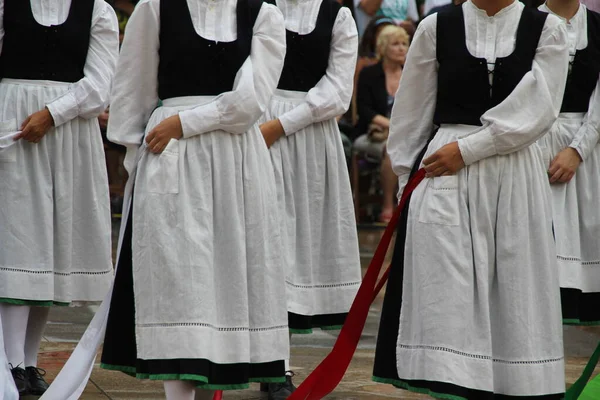 Tradiční Baskický Tanec Pouličním Festivalu — Stock fotografie