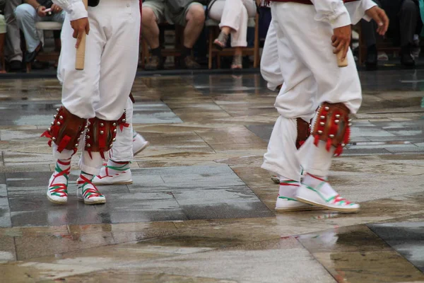 Traditional Basque dance in a street festival