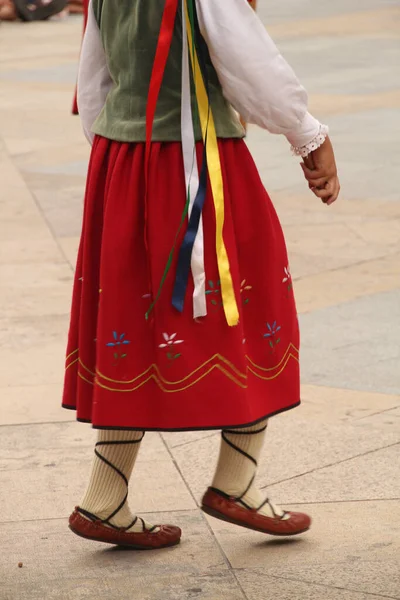 Traditional Basque dance in a street festival