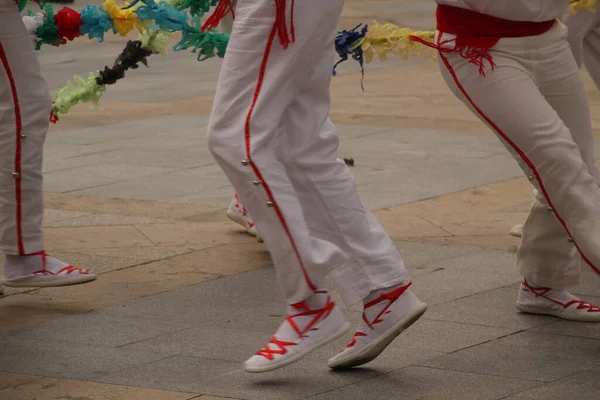 Traditional Basque Dance Street Festival — Stock Photo, Image