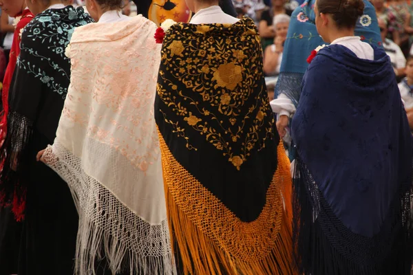 Traditionele Baskische Dans Een Straatfestival — Stockfoto