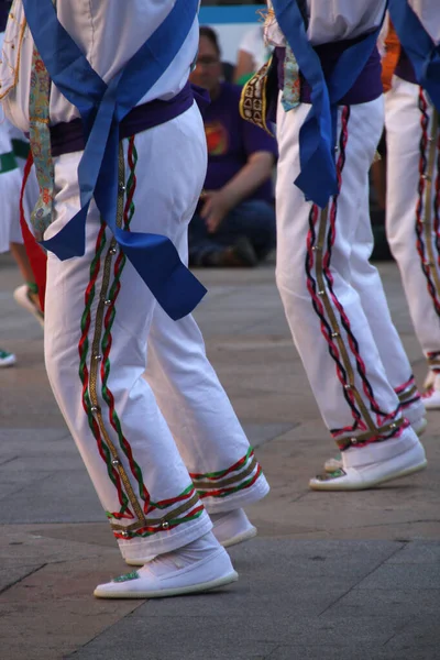 Traditionell Baskisk Dans Gatufestival — Stockfoto