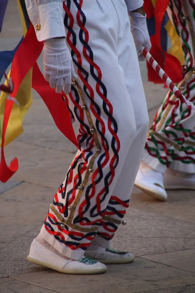 Geleneksel Bask Dansı Sokak Festivalinde — Stok fotoğraf