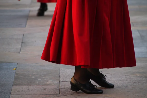 Danse Basque Traditionnelle Dans Festival Rue — Photo