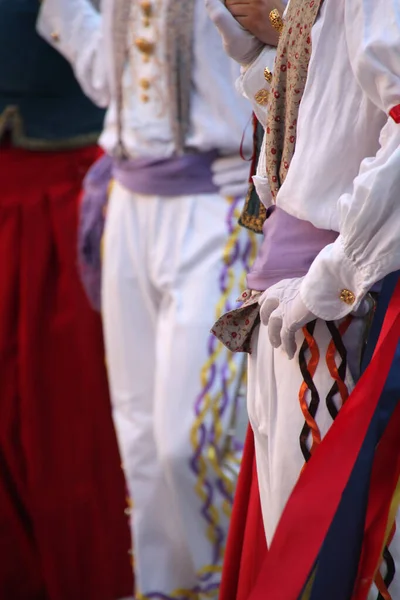 Dança Basca Tradicional Festival Folclórico — Fotografia de Stock