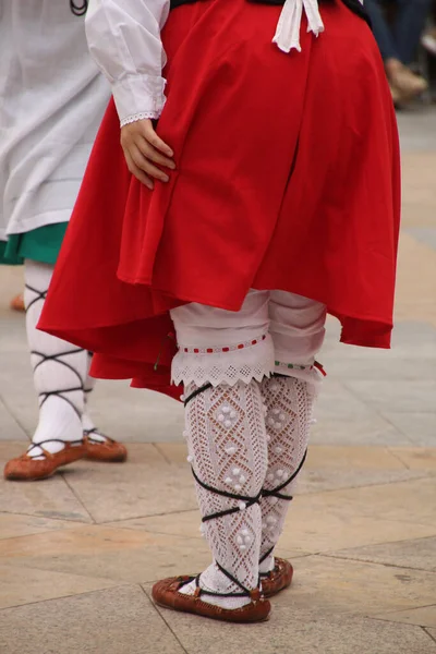 Traditionele Baskische Dans Een Volksfeest — Stockfoto