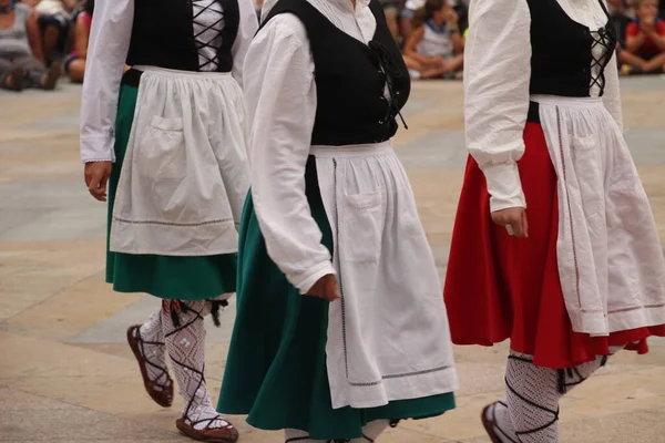 Παραδοσιακός Χορός Basque Ένα Λαϊκό Φεστιβάλ — Φωτογραφία Αρχείου