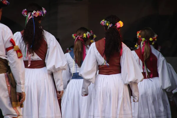 Παραδοσιακός Χορός Basque Ένα Λαϊκό Φεστιβάλ — Φωτογραφία Αρχείου