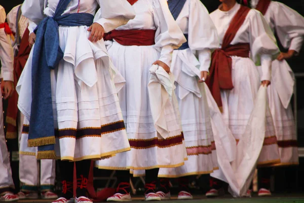 Dança Basca Tradicional Festival Folclórico — Fotografia de Stock