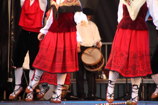 Dança Basca Tradicional Festival Folclórico — Fotografia de Stock