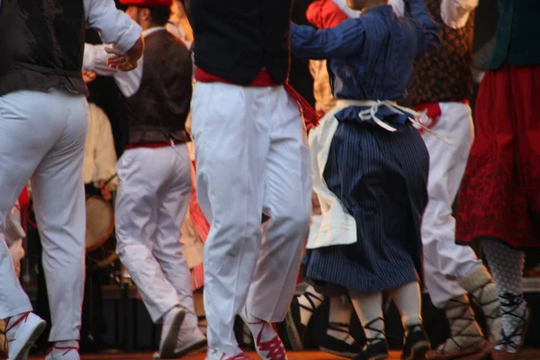 Dança Basca Tradicional Festival Folclórico — Fotografia de Stock