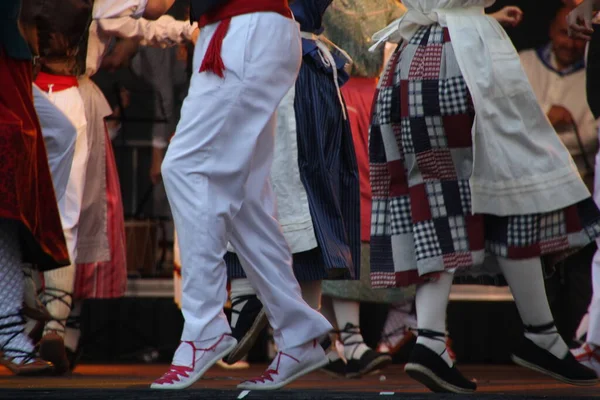 Danza Tradizionale Basca Una Festa Popolare — Foto Stock