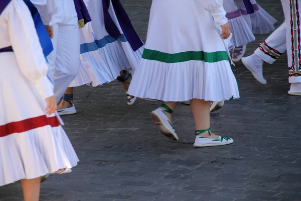 Tradycyjny Taniec Baskijski Festiwalu Folkowym — Zdjęcie stockowe