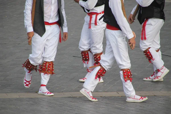 Traditionele Baskische Dans Een Volksfeest — Stockfoto