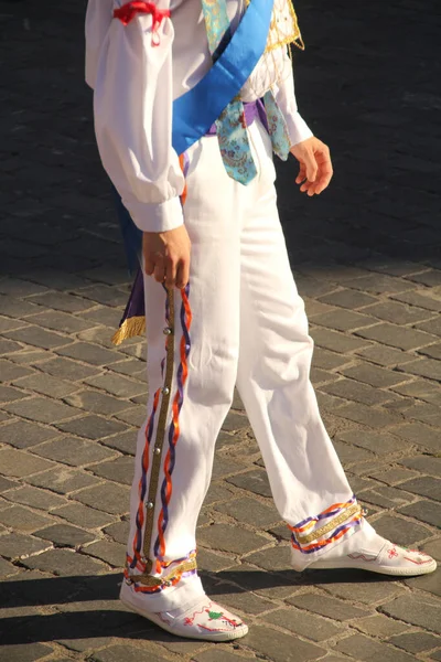 Dança Basca Tradicional Festival Folclórico — Fotografia de Stock