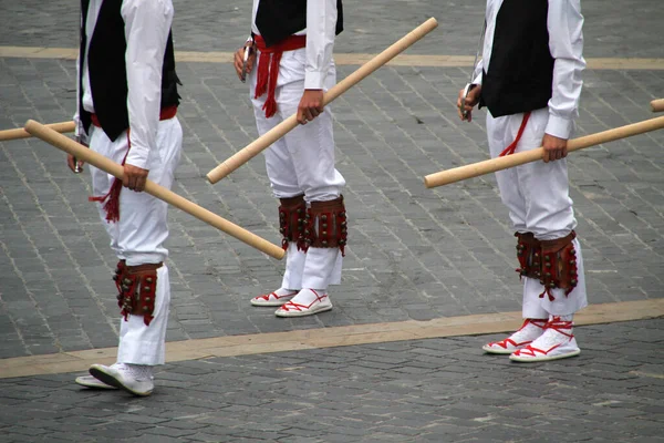 Traditionele Baskische Dans Een Volksfeest — Stockfoto