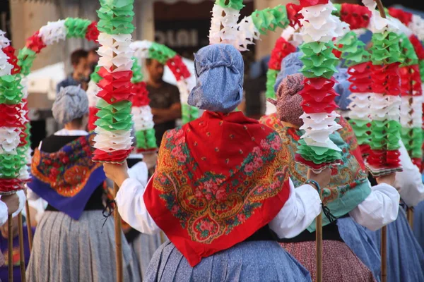 Dança Basca Tradicional Festival Folclórico — Fotografia de Stock