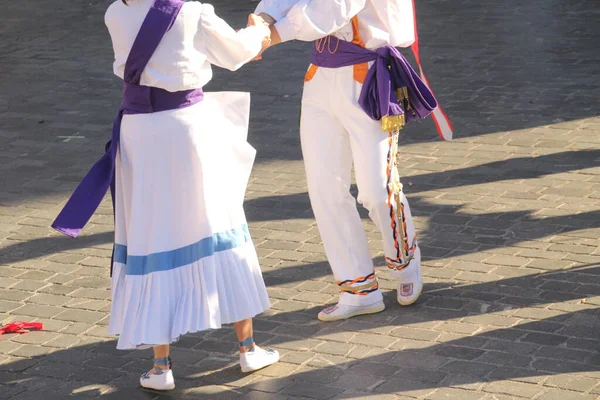 Παραδοσιακός Χορός Basque Ένα Λαϊκό Φεστιβάλ — Φωτογραφία Αρχείου