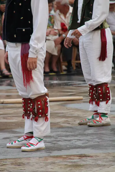 Παραδοσιακός Χορός Basque Ένα Λαϊκό Φεστιβάλ — Φωτογραφία Αρχείου