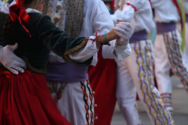 Danza Tradizionale Basca Una Festa Popolare — Foto Stock