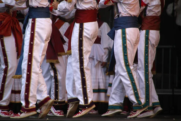 Traditionele Baskische Dans Een Volksfeest — Stockfoto