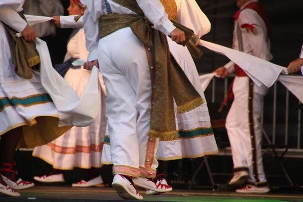 Traditioneller Baskischer Tanz Auf Einem Volksfest — Stockfoto